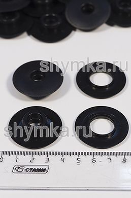 Люверс пластиковый диаметр 10мм ЧЕРНЫЙ №2 (комплект 2 части)