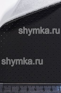 Экокожа Kомпаньон NEW Nappa BLACK с перфорацией 
на поролоне 3мм (ТРИ!!!) со спанбондом 
ширина 1,4м толщина 4,2мм