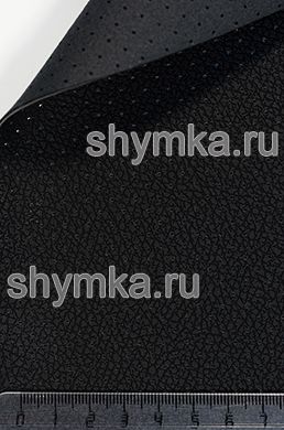 Экокожа Kомпаньон NEW Dakota BLACK НАСЫЩЕННАЯ 
 с перфорацией ширина 1,4м толщина 1,2мм