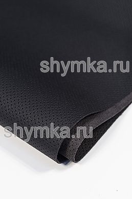Eco microfiber leather with perforation Dakota PD 2101 BLACK thickness 1,5mm width 1,4m