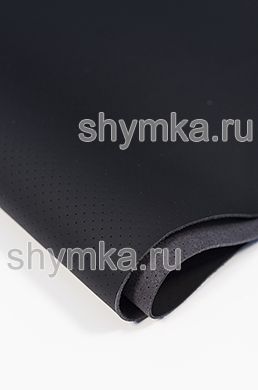 Eco microfiber leather with perforation Nappa NEW BLACK thickness 1,5mm width 1,4m