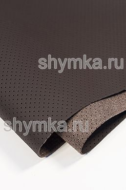 Экокожа на микрофибре Швайцер Наппа с перфорацией 2584 BLACK BROWN толщина 1,3мм ширина 1,35м