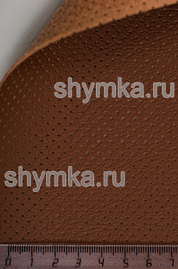 Экокожа на микрофибре с перфорацией Швайцер 
2597 КОНЬЯК толщина 1,5мм ширина 1,35м