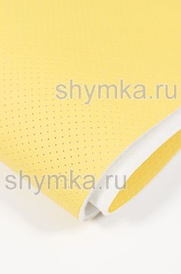 Экокожа Орегон СЛИМ ЖЕЛТАЯ с перфорацией на поролоне 5мм со спанбондом ширина 1,4м