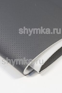 Экокожа Орегон СТРОНГ с перфорацией на поролоне
 5мм со спанбондом СЕРАЯ ширина 1,4м