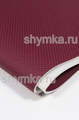 Экокожа Орегон СЛИМ с перфорацией на поролоне 3мм 
(ТРИ!!!) со спанбондом ТЕМНО-КРАСНАЯ ширина 1,4м