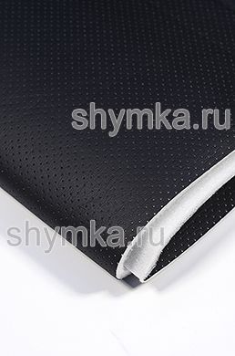 Экокожа с перфорацией на поролоне 5мм 
со спанбондом НАППА ЧЕРНАЯ ширина 1,4м