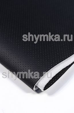 Экокожа с перфорацией на поролоне 3мм 
(ТРИ!!!) со спанбондом НАППА ЧЕРНАЯ ширина 1,4м