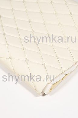 Экокожа Орегон на поролоне 5мм на спанбонде 
КРЕМОВАЯ стеганная КРЕМОВОЙ №1354 ниткой 
РОМБ ДЕКОРАТИВНЫЙ 45х45мм