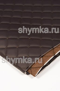 Экокожа Орегон на поролоне 5мм
на коричневом спанбонде 60г/кв.м ШОКОЛАДНАЯ
стеганная ТЕМНО-КОРИЧНЕВОЙ №1495 ниткой
КВАДРАТ НЕО 35х35мм