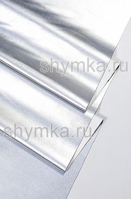 Экокожа Стрейч на трикотажной основе 
ПЕРЛАМУТР СЕРЕБРО толщина 0,5мм ширина 1,38м