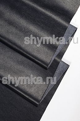 Экокожа Стрейч ЧЕРНАЯ на замше СЕРОЙ 
толщина 0,55мм ширина 1,38м