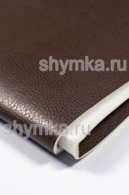 Экокожа VEGA КОРИЧНЕВАЯ на поролоне 5мм 
со спанбондом ширина 1,4м