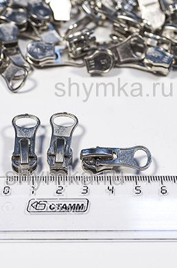 Бегунок АВТОМАТ LOGO для молнии СПИРАЛЬНОЙ
тип №5 НИКЕЛЬ