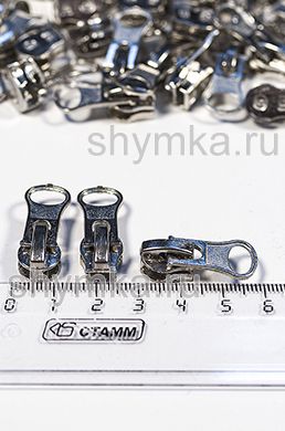 Бегунок РЕВЕРСИВНЫЙ LOGO для молнии СПИРАЛЬНОЙ
тип №5 НИКЕЛЬ