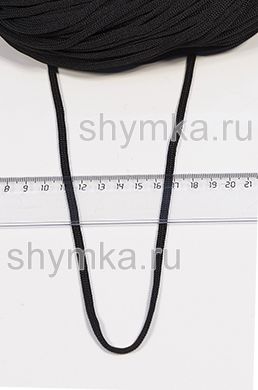 Шнур текстильный Текс ВЯЗАНЫЙ 
диаметр 4мм ЧЕРНЫЙ