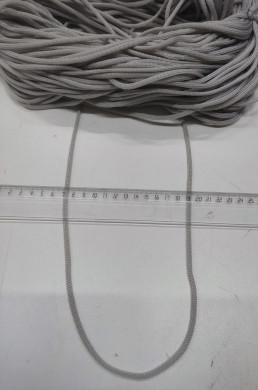 Шнур полипропиленовый Tefi ВЯЗАНЫЙ 
диаметр 4мм СВЕТЛО-СЕРЫЙ