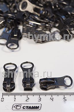 Бегунок АВТОМАТ LOGO для молнии СПИРАЛЬНОЙ
тип №5 ЧЕРНЫЙ НИКЕЛЬ