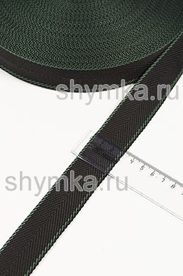 Лента окантовочная Nova ДВУХЦВЕТНАЯ ширина 30мм 
плотность 14г/м ЧЕРНАЯ 
с каймой АРМЕЙСКО-ЗЕЛЕНОЙ
