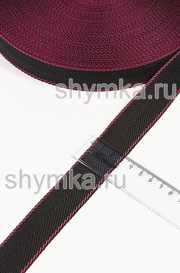 Лента окантовочная Nova ДВУХЦВЕТНАЯ ширина 30мм 
плотность 14г/м ЧЕРНАЯ 
с каймой БОРДОВОЙ