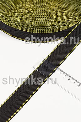 Лента окантовочная Nova ДВУХЦВЕТНАЯ ширина 30мм 
плотность 14г/м ЧЕРНАЯ 
с каймой ЖЕЛТОЙ
