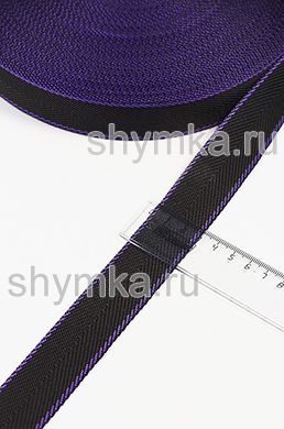 Лента окантовочная Nova ДВУХЦВЕТНАЯ ширина 30мм 
плотность 14г/м ЧЕРНАЯ 
с каймой ФИОЛЕТОВОЙ