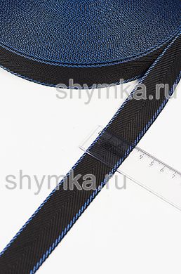 Лента окантовочная Nova ДВУХЦВЕТНАЯ
ширина 30мм плотность 14г/м ЧЕРНАЯ
с каймой СИНЕЙ