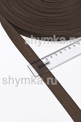 Лента ременная Tefi ширина 20мм 
ПЛОТНАЯ 10,5г/м ТЕМНО-КОРИЧНЕВАЯ