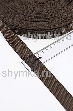 Лента ременная/окантовочная Tefi ширина 25мм 
ОБЛЕГЧЕННАЯ 10г/м ТЕМНО-КОРИЧНЕВАЯ
