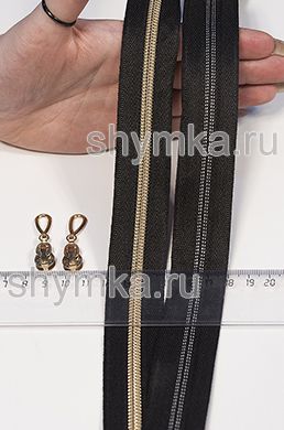 Молния рулонная метражом СПИРАЛЬНАЯ тип №5
декоративная ЧЕРНАЯ №322 спираль РУССКОЕ ЗОЛОТО