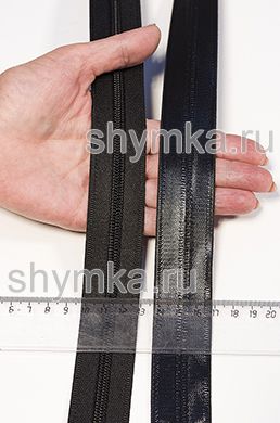 Молния рулонная метражом СПИРАЛЬНАЯ тип №7 
водонепроницаемая ГЛЯНЦЕВАЯ ЧЕРНАЯ №322 
ширина 32мм