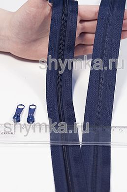 Молния метражная СПИРАЛЬНАЯ тип №5 
ТЕМНО-СИНЯЯ цвет 330