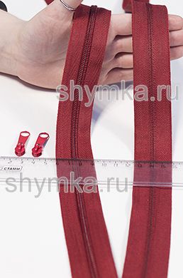 Молния метражная СПИРАЛЬНАЯ тип №5 
БОРДОВАЯ цвет 148