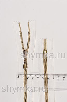 Молния СПИРАЛЬНАЯ тип №7 НЕРАЗЪЕМНАЯ
длина 18см БЕЛАЯ №101 декор РУССКОЕ ЗОЛОТО