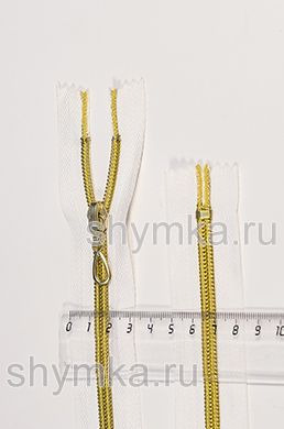 Молния СПИРАЛЬНАЯ тип №7
НЕРАЗЪЕМНАЯ длина 20см БЕЛАЯ №101 декор ЗОЛОТО