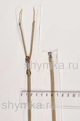 Молния СПИРАЛЬНАЯ тип №7 РАЗЪЕМНАЯ
длина 40см БЕЛАЯ №101 декор РУССКОЕ ЗОЛОТО