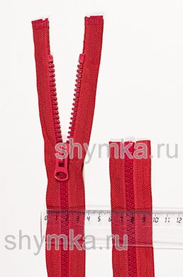 Молния ТРАКТОР тип №8 РАЗЪЕМНАЯ
длина 75см КРАСНАЯ №148 усиленные звенья
бегунок LOGO