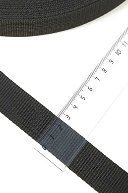 Лента ременная Vita ширина 25мм 
ПЛОТНАЯ 20г/м ЧЕРНАЯ