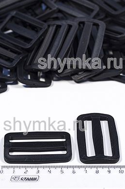 Пряжка-рамка пластиковая ДВУХЩЕЛЕВАЯ
ширина 50мм ЧЕРНАЯ тип №2