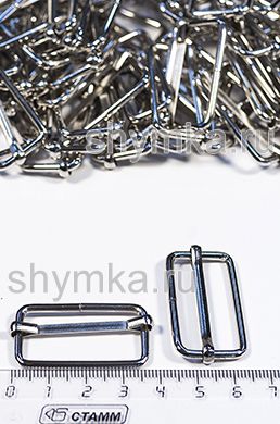 Пряжка металлическая Регулировочная
ДВУХЩЕЛЕВАЯ ширина 30мм НИКЕЛЬ