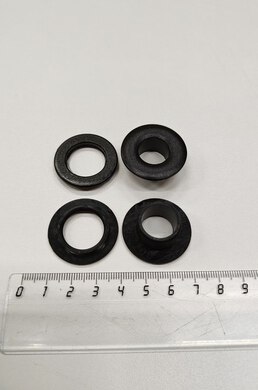 Люверс пластиковый диаметр 14мм ЧЕРНЫЙ NEW 
для ЭВА с высокой ножкой 11мм (комплект 2 части)