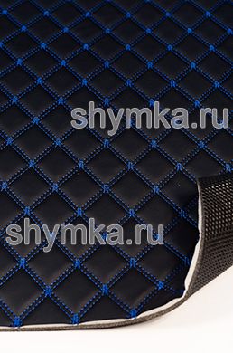 Ковролин СТЕЖКА Двойной Ромб 45х45мм
СИНЕЙ ниткой по ЧЕРНОЙ винилискоже
на поролоне 5мм + пенка 5мм с черной
ПЭТ подложкой ширина 1,58м
