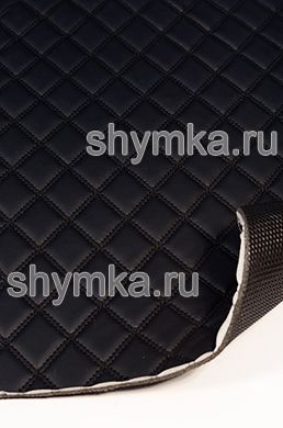 Ковролин СТЕЖКА Двойной Ромб 45х45мм
ЧЕРНОЙ ниткой по ЧЕРНОЙ винилискоже
на поролоне 5мм + пенка 5мм с черной
ПЭТ подложкой ширина 1,58м