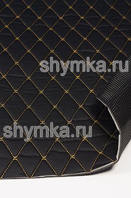 Ковролин СТЕЖКА Ромб ДЕКОР 45х45мм ЗОЛОТОЙ 
ниткой по ЧЕРНОЙ винилискоже на поролоне 3мм 
+ НПЭ 3мм с черной ПЭТ подложкой УЦЕНКА!!!
