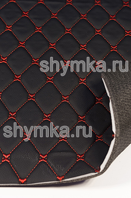 Ковролин СТЕЖКА Ромб 45х45мм КРАСНОЙ ниткой по 
ЧЕРНОЙ винилискоже на поролоне 5мм + НПЭ 
5мм с подложкой Антислип