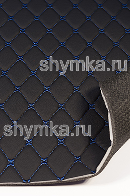 Ковролин СТЕЖКА Ромб 45х45мм СИНЕЙ ниткой по 
ЧЕРНОЙ винилискоже на поролоне 5мм + НПЭ 
5мм с подложкой Антислип