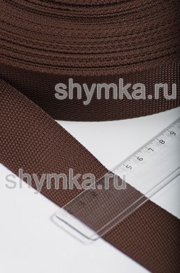 Лента ременная/окантовочная Tefi ширина 40мм 
плотность 19,5г/м ТЕМНО-КОРИЧНЕВАЯ