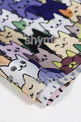 Ткань Оксфорд 210D 110г/кв.м водоотталкивающая 
1000PU Принт КОТЫ ширина 1,45м