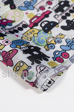 Ткань Оксфорд 210D 110г/кв.м водоотталкивающая 
1000PU Принт ТРАНСПОРТ ширина 1,45м