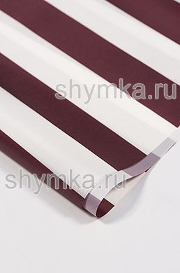 Ткань Оксфорд 240D 120г/кв.м водоотталкивающая 1000PU ПОЛОСА БЕЛО-БОРДОВАЯ ширина 1,45м